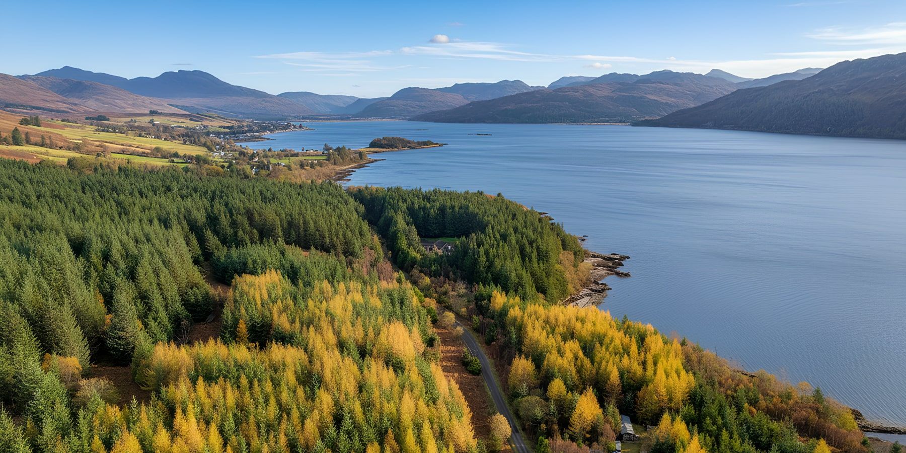 Strome Woodland House Site & Private Bay | Aerial View